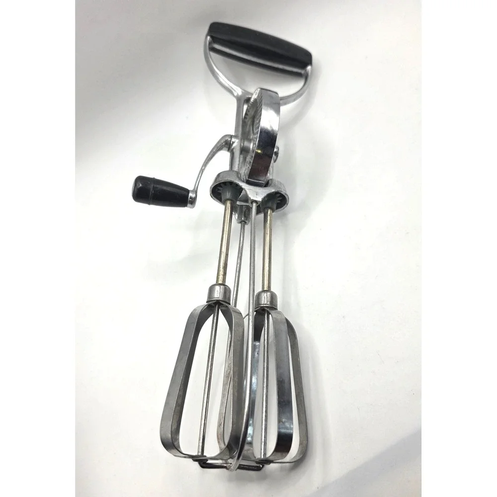 Vintage Ekco Best Hand Crank Egg Beater Stainless Steel Manual Rotary Mixer MCM
